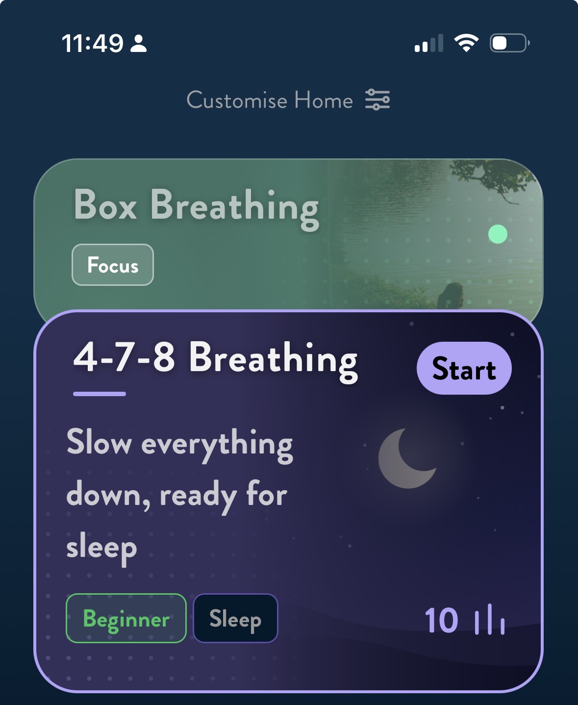 Sleep module - 4-7-8